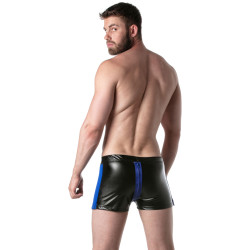 LEADER Short avec Zip Brut Noir-Bleu
